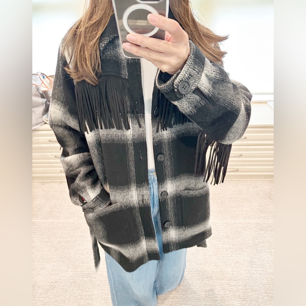 MOTHER The Fringe Patch Coat Line 'Em Up Jacket